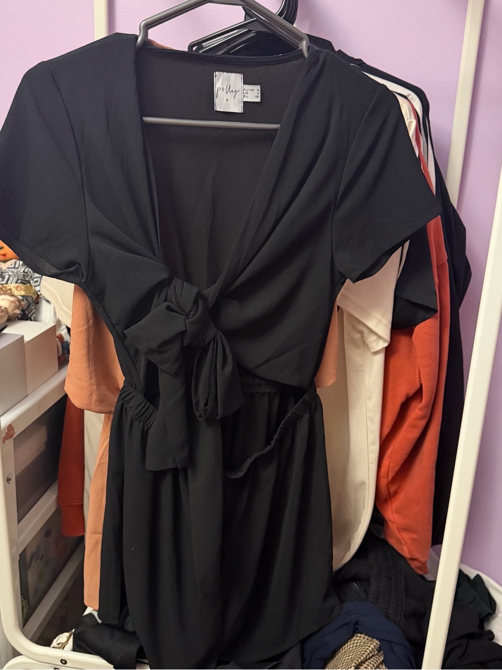 Princess Polly Black Tie-Front Mini Dress